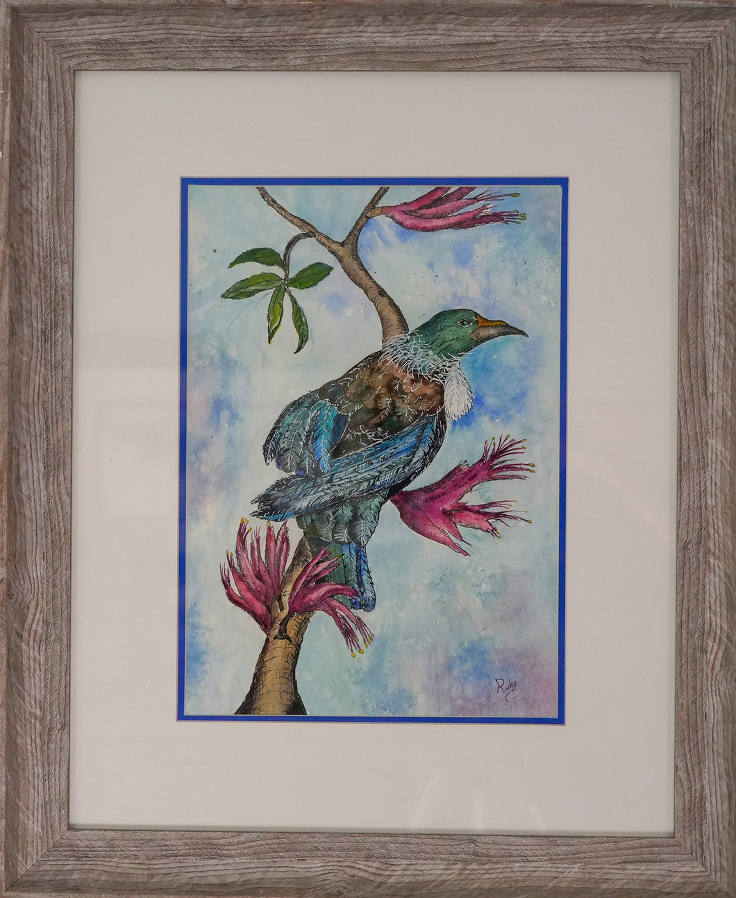 *Tui Bird (New Zealand) (19 x 24 in. framed)