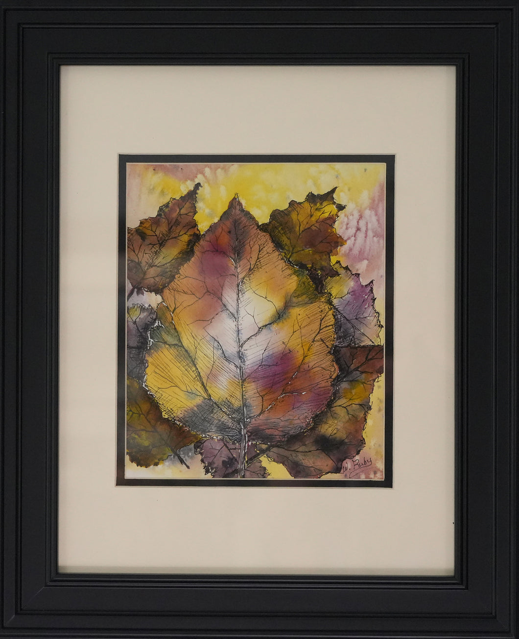 *Glowing Leaves  (14 x 17 framed size)