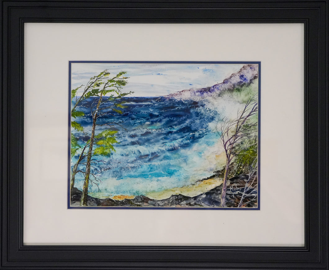 *Misty Shoreline  (18 x 22 inches framed)