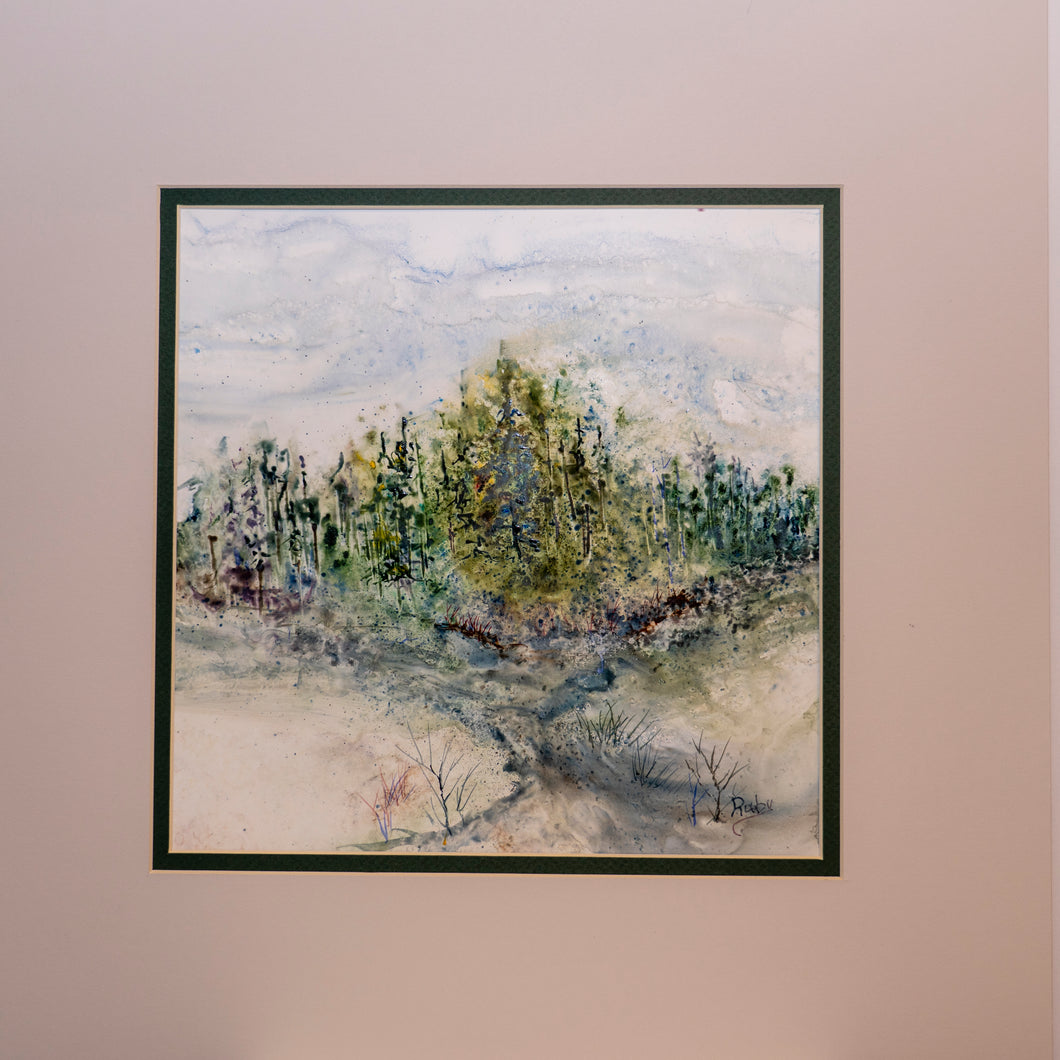 *Forest Study on Yupo  (16x16 in. with mat)