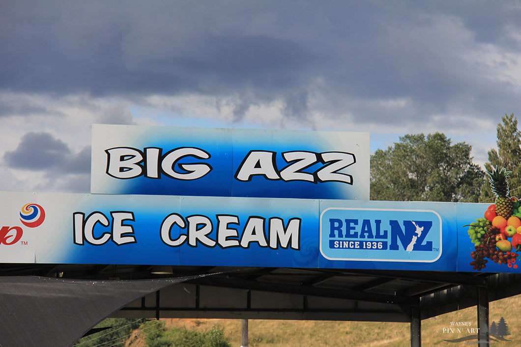 Photo NZ: Sign for Big Azz Ice Cream!